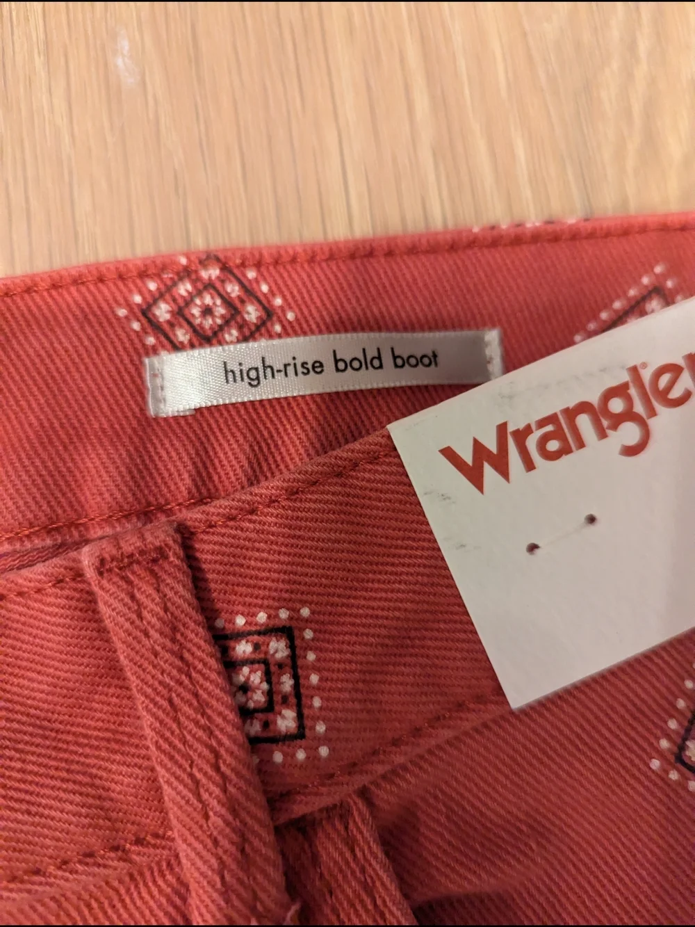 Wrangler Red Bandana Print Boot cut Jeans